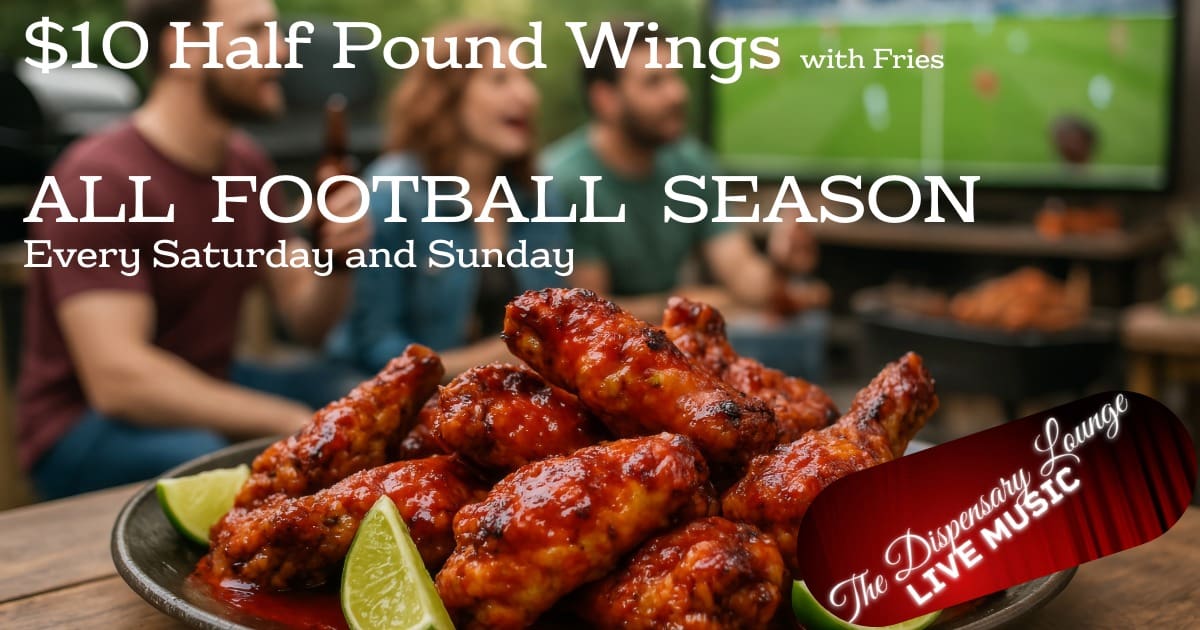 $10 Half Pound Wings with fries